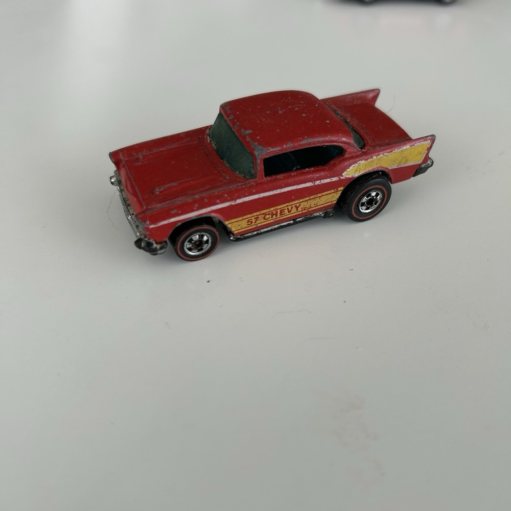 Hot Wheels Redline '57 Chevy red color, 1976 Hong Kong Vintage Diecast